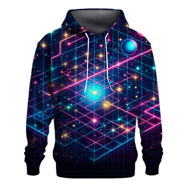 Neon Grid Galaxy Hoodie