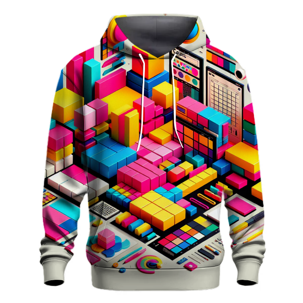 Funky 80s Color Block Hoodie