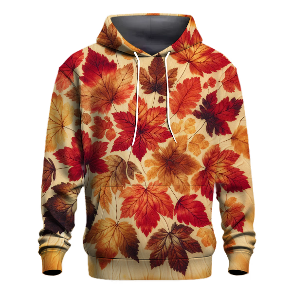 Crimson Fall Leaves Hoodie