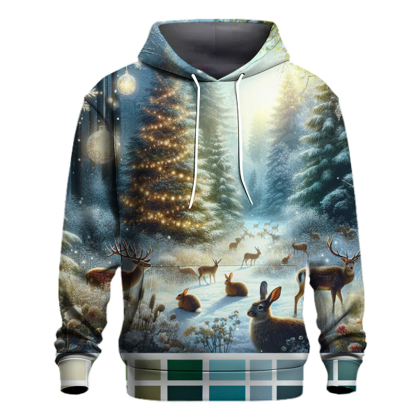 Charming Woodland Christmas Scene Hoodie