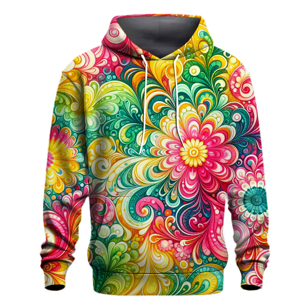Bright Summer Garden Tie-Dye Hoodie