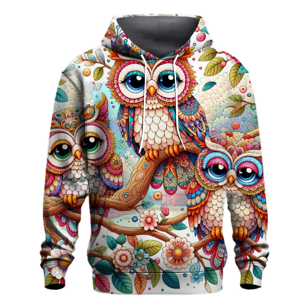 Charming Whimsical Owls Hoodie