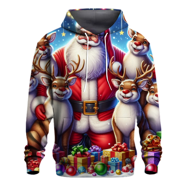 Adventurous Santa and His Reindeer Hoodie