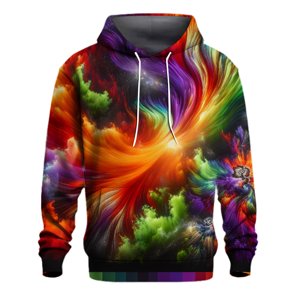 Fiery Aurora Tie-Dye Hoodie