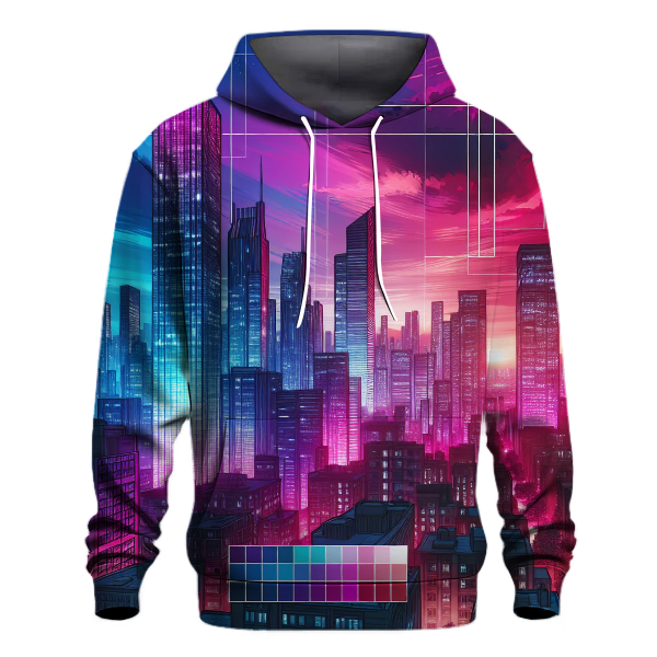 Colorful Urban Skyline Hoodie