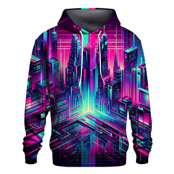 Nostalgic Neon Glitch Hoodie