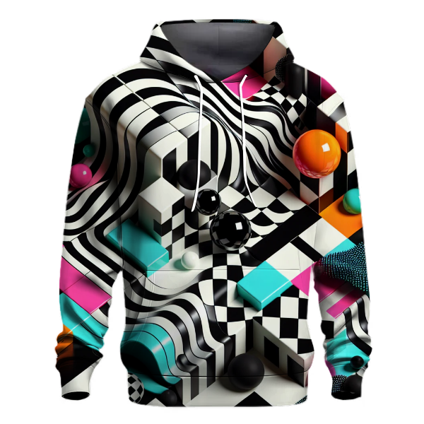 Retro Groove Checkerboard Hoodie