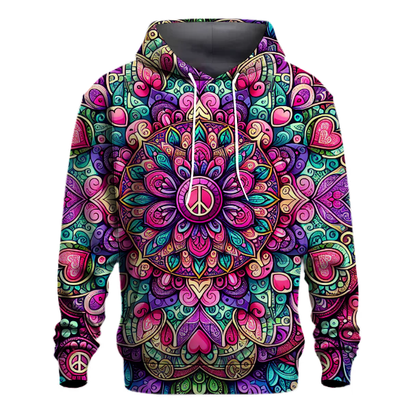 Peace and Love Mandalas Hoodie