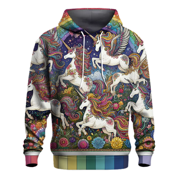 Colorful Fantasy Unicorns Hoodie