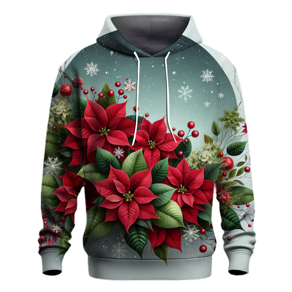 Festive Poinsettia Blooms Hoodie