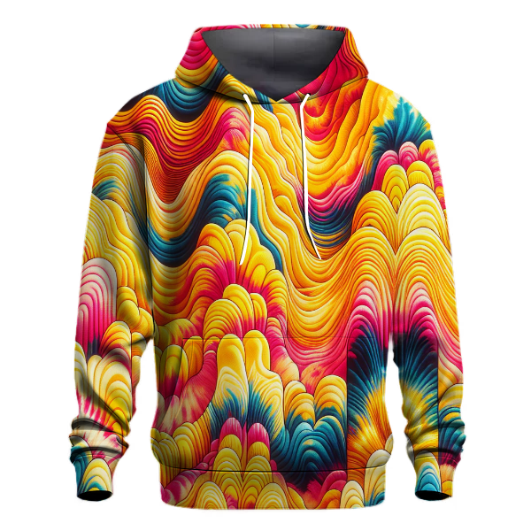 Tropical Sunset Waves Tie-Dye Hoodie