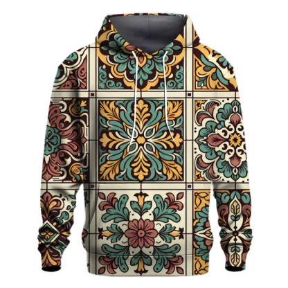 Classic 70s Floral Tiles Hoodie