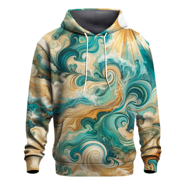 Sunlit Ocean Waves Hoodie