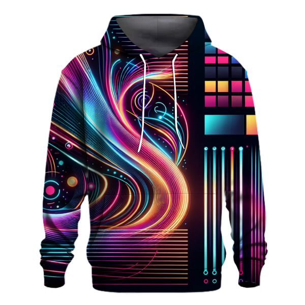 Glowing Neon Lines Hoodie