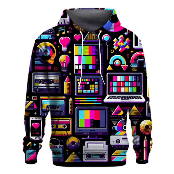Classic 80s Tech Icons Hoodie