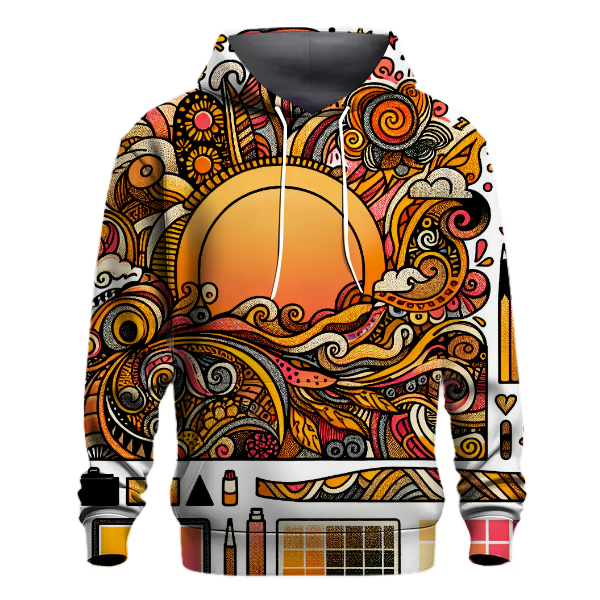 Groovy Sunset Doodles Hoodie