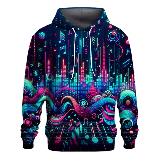 Neon Waveform Explosion Hoodie