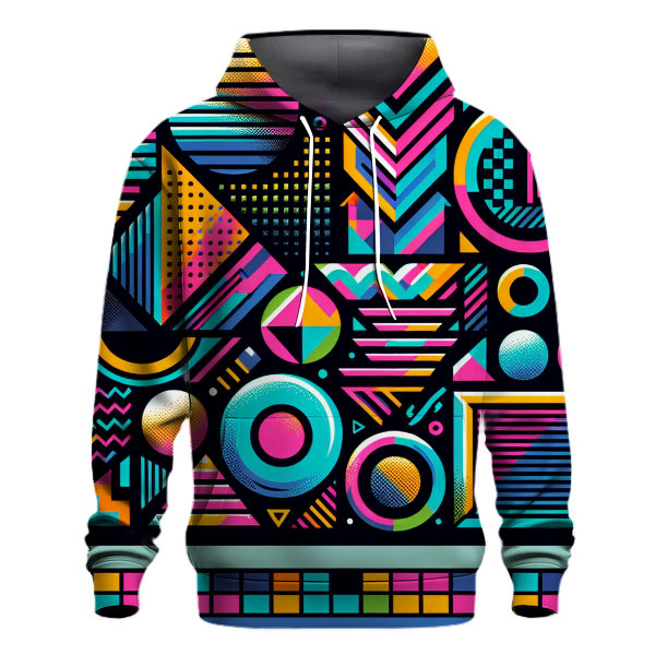 Bold Neon Geometric Shapes Hoodie