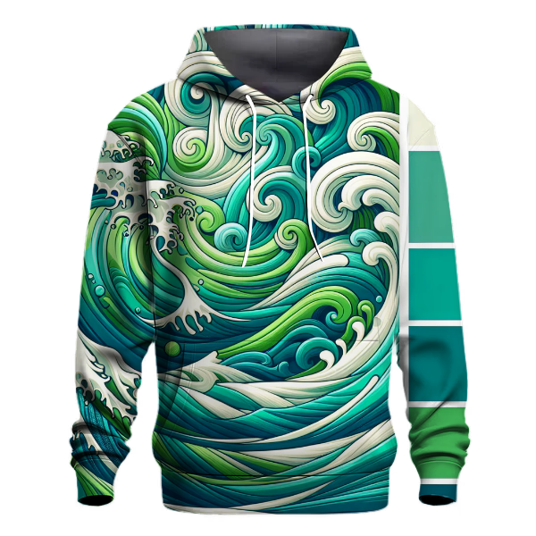 Emerald Ocean Whirl Hoodie