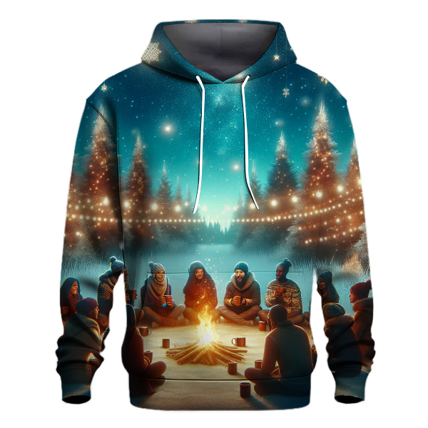 Cozy Winter Night Campfire Hoodie