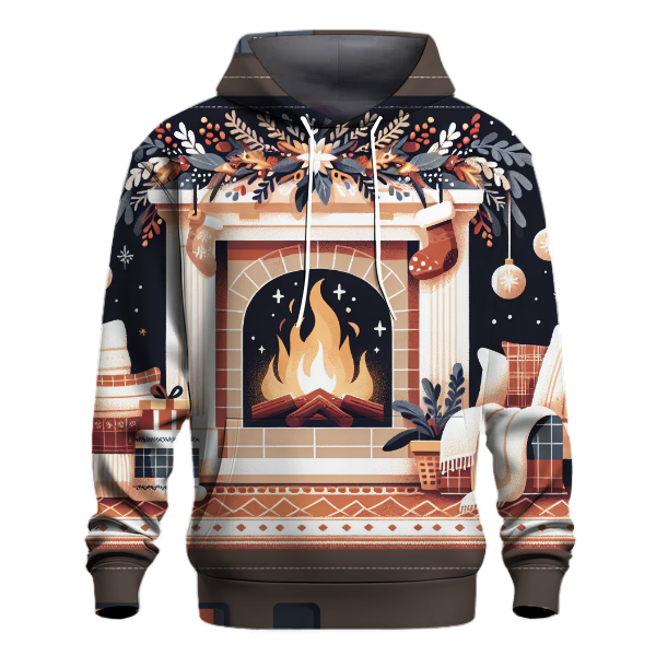 Cozy Fireplace Scene Hoodie