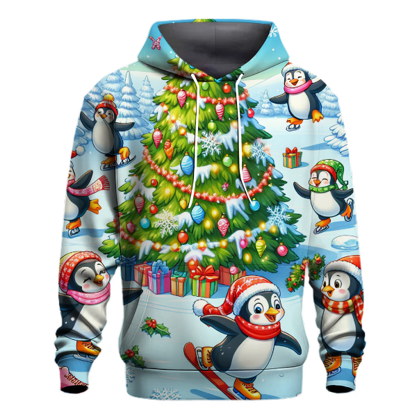 Holiday Cheerful Penguins Hoodie