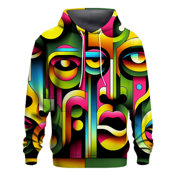 Groovy Pop Art Faces Hoodie