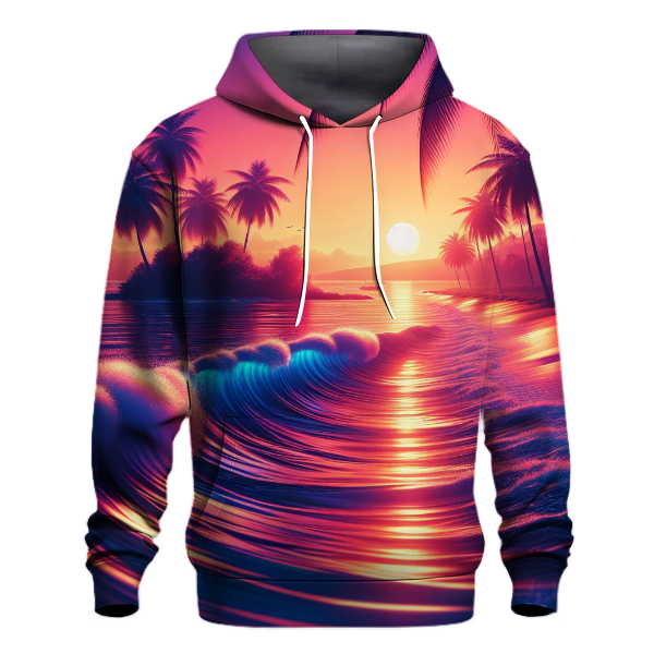 Neon Sunset Beach Party Hoodie