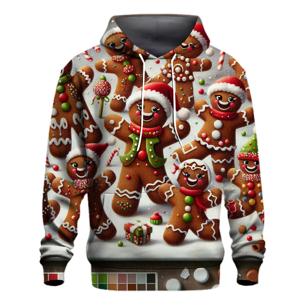 Cheerful Holiday Gingerbread Parade Hoodie