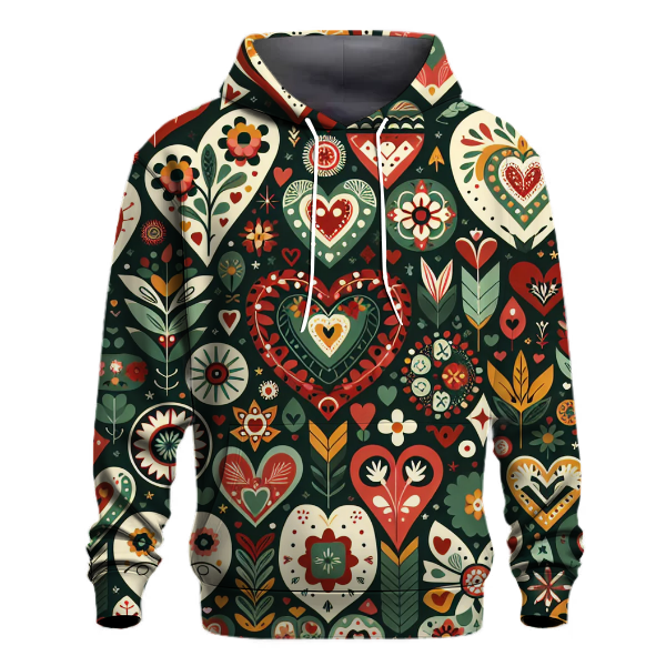 Retro Folk Art Designs Hoodie