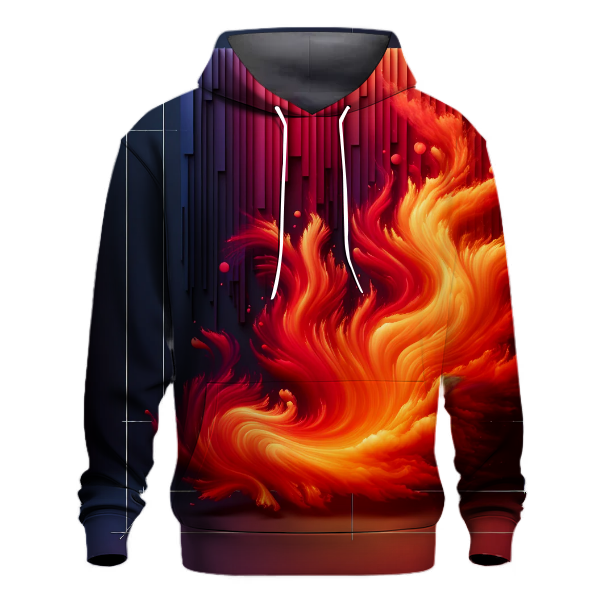 Fiery Passion Gradient Design Hoodie