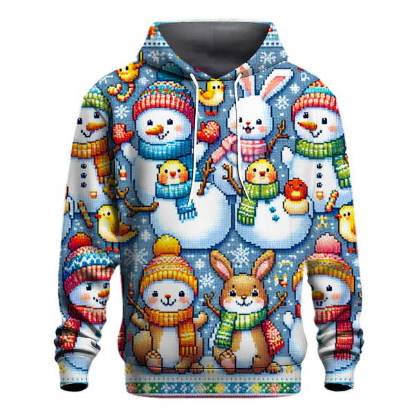 Frosty Friends Gathering Design Hoodie