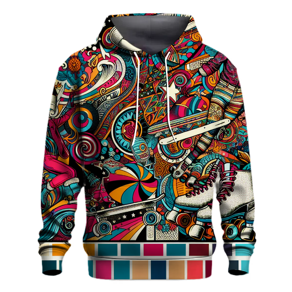 Retro Roller Skates Delight Hoodie