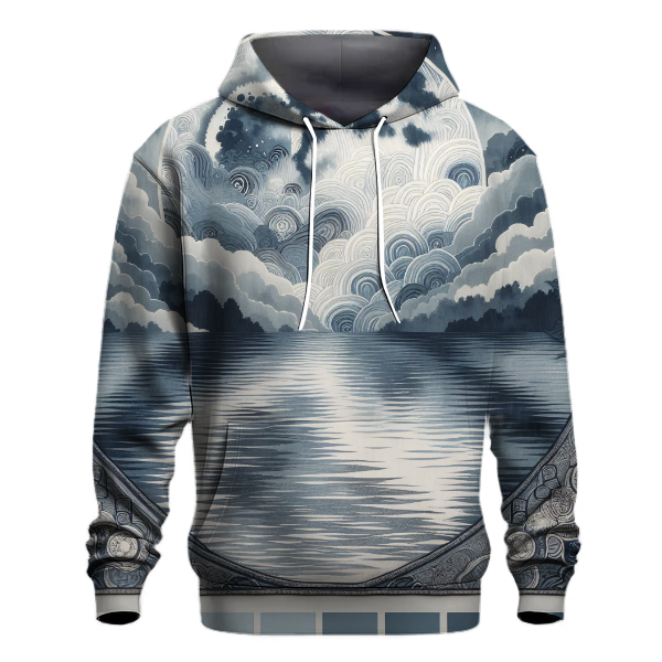 Silver Moonlit Waves Hoodie