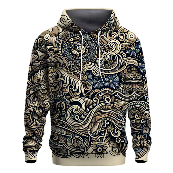 Oceanic Tribal Patterns Hoodie