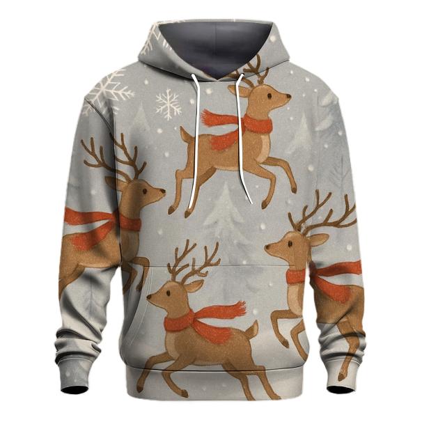 Whimsical Snowflakes and Reindeer Hoodie