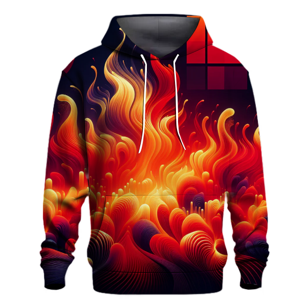 Fiery Flames Gradient Design Hoodie
