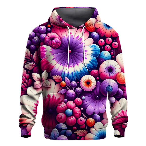 Berry Blossom Tie-dye Design Hoodie