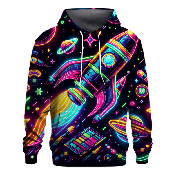 Funky 80s Space Voyage Hoodie