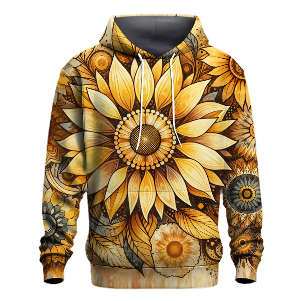 Sunflower Glow Tie-Dye Design Hoodie