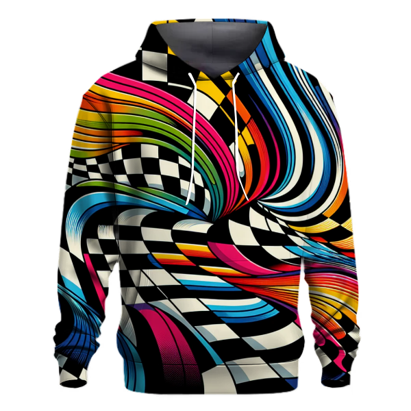 Retro Checkerboard Rainbow Hoodie