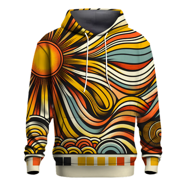 Abstract Sunburst Waves Hoodie