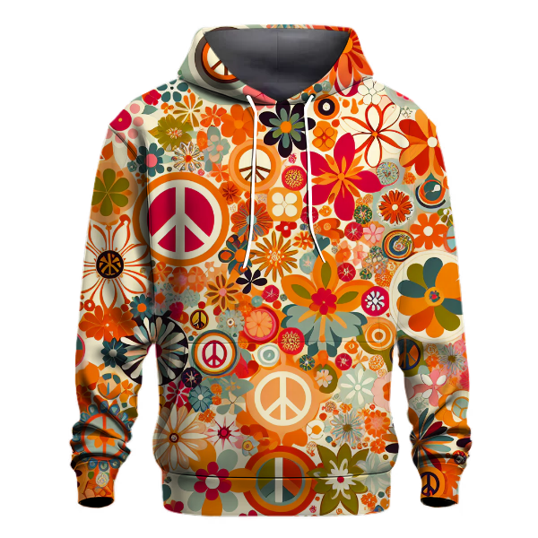 Flower Power Peace Signs Hoodie
