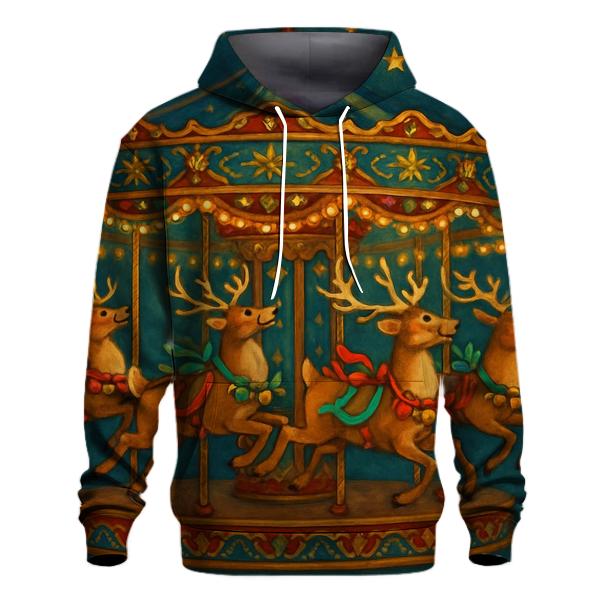 Whimsical Reindeer Carousel Hoodie