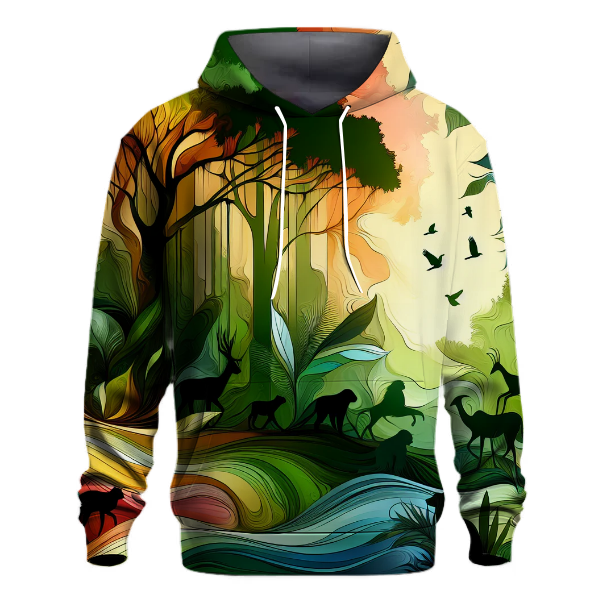 Abstract Jungle Mirage Hoodie
