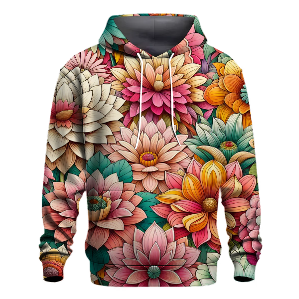 Funky 70s Floral Burst Hoodie