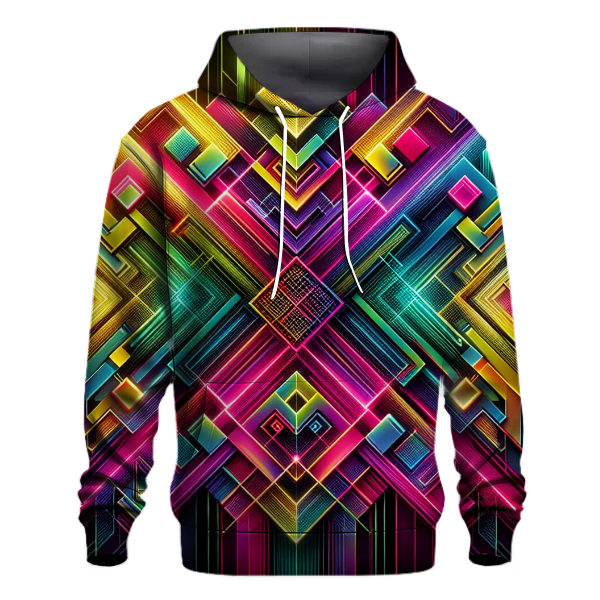 Neon Grid Burst Hoodie
