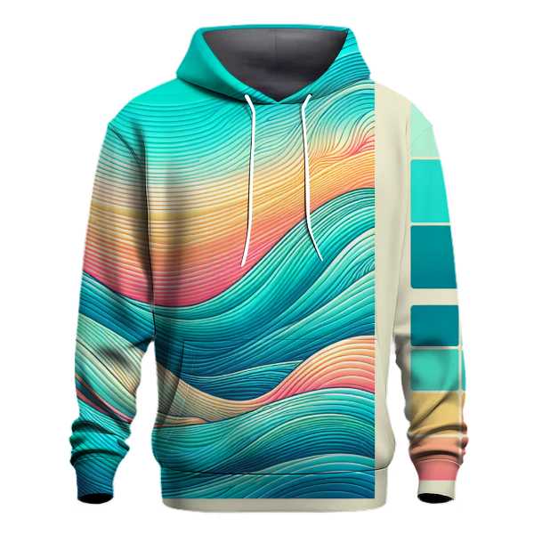 Turquoise Wave Gradient Hoodie