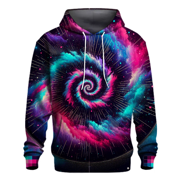 Neon Cosmic Spiral Hoodie