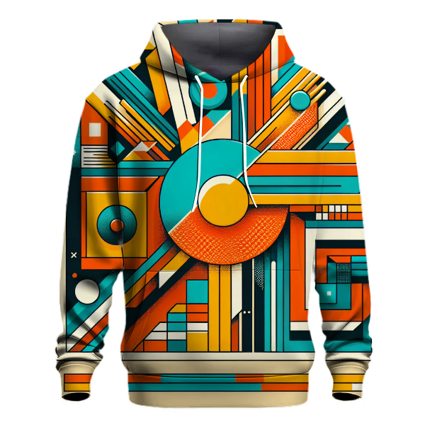 Retro Geometric Burst Hoodie